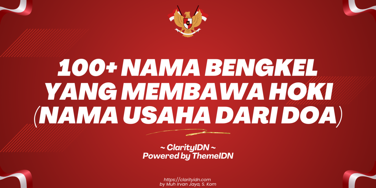 100+ Nama Bengkel yang Membawa Hoki (Nama Usaha dari DOA)