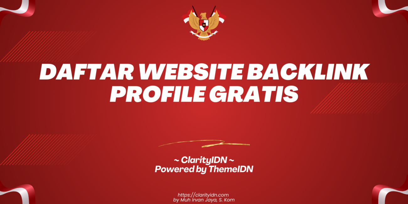 Daftar Website Backlink Profile Gratis
