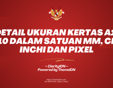 Detail Ukuran Kertas A1-A10 dalam Satuan MM, CM, Inchi dan Pixel